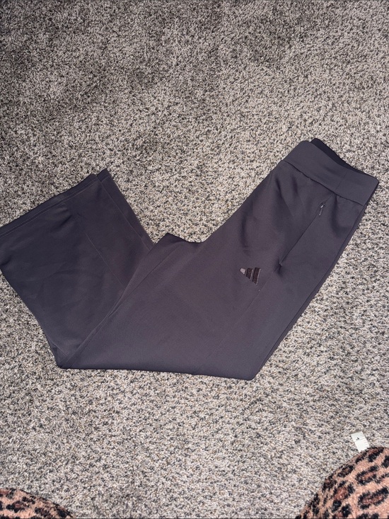 adidas Pants - adidas Gray Wide-Leg Women's Pants with Subtle Logo
